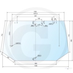 NEWGARDENSTORE Heckscheibe für Ackerschlepper MXM 120 130 140 155 175 650886501