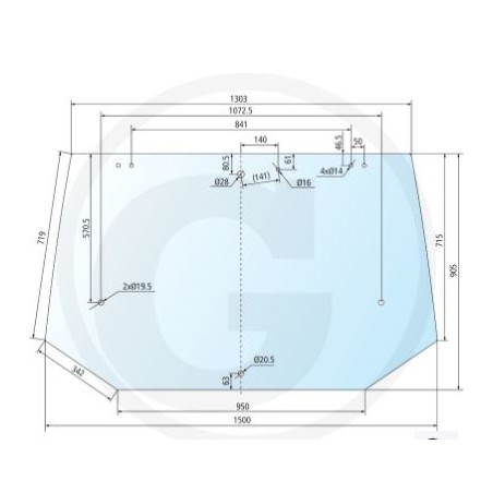 NEWGARDENSTORE rear window for agricultural tractor MXM 120 130 140 155 175 650886501 | Newgardenstore.eu