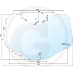 NEWGARDENSTORE Heckscheibe für Ackerschlepper MXU 100 110 115 125 135 650S030887 | Newgardenstore.eu