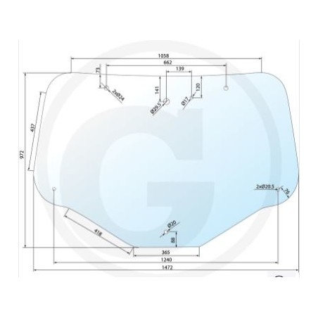 NEWGARDENSTORE Heckscheibe für Ackerschlepper MXU 100 110 115 125 135 650S030887 | Newgardenstore.eu