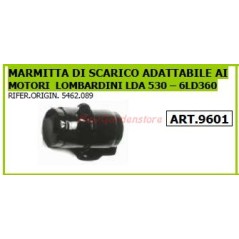 Exhaust muffler for LOMBARIDNI LDA 530 motor cultivator rotary cultivator 9601 | Newgardenstore.eu