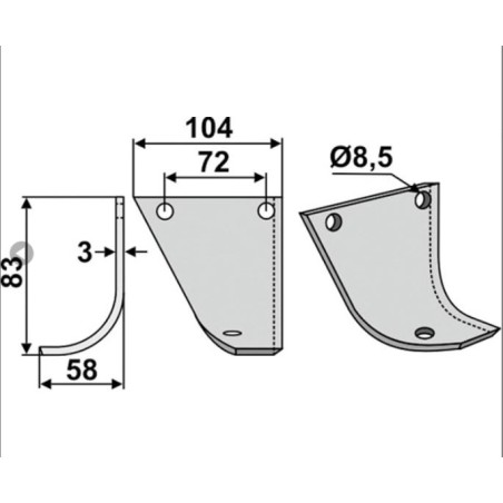 Lama da taglio zappa motocoltivatore motozappa fresa 350-170 350-171 dx sx HAKO