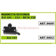 Runder Auspuff für Gehschlepper, Gehschlepper JLO 101 152 beta 210 9609 | Newgardenstore.eu