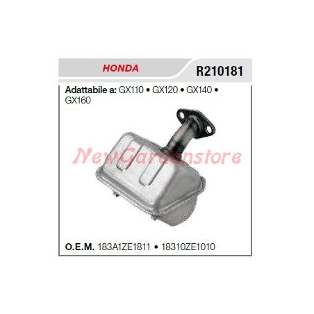 HONDA muffler muffler motor cultivator GX 110 120 140 160 R210181 | Newgardenstore.eu