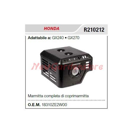 HONDA Schalldämpfer Schalldämpfer Motorgrubber GX 240 270 R210212 | Newgardenstore.eu