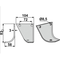 Cutter blade hoe motor cultivator rotary tiller 350-170 350-171 dx sx HAKO | Newgardenstore.eu