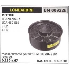 Air filter mass LOMBARDINI motor cultivator LDA 91 96 97 359.26 MF601007
