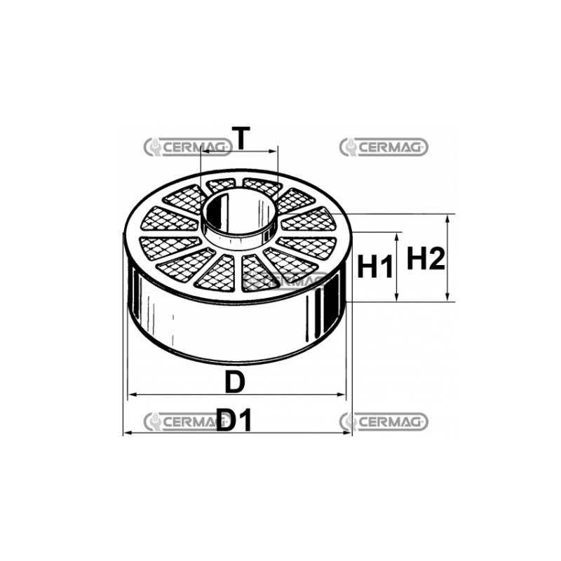 Masse filtrante interchangeable pour moteur de machine agricole LOMBARDINI 5LD 625-3