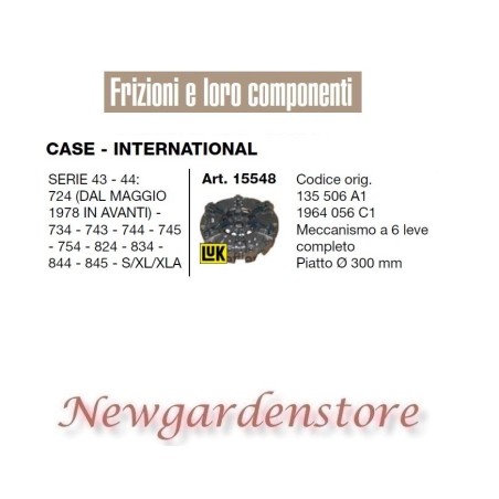 6-lever mechanism 15548 CASE INTERNATIONAL tractor 43 series 44 724 734 743 744 | Newgardenstore.eu