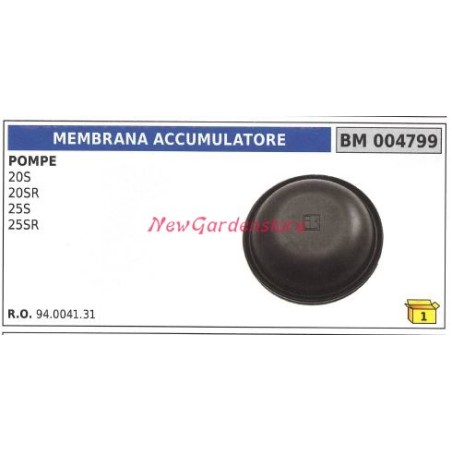 UNIVERSAL accumulator diaphragm Bertolini pump 20S 20SR 25SR 004799