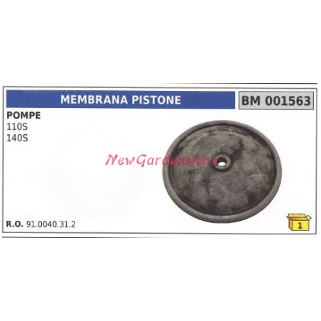 Membrana pistone UNIVERSALE pompa Bertolini 110S 140S 001563 | Newgardenstore.eu
