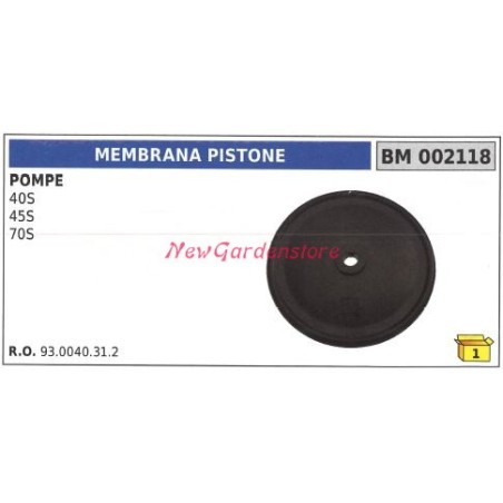 Membrana pistone UNIVERSALE pompa Bertolini 40S 45S 70S 002118 | Newgardenstore.eu