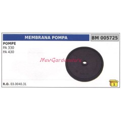 Membrana pompa UNIVERSALE pompa Bertolini PA 330 430 005725 | Newgardenstore.eu