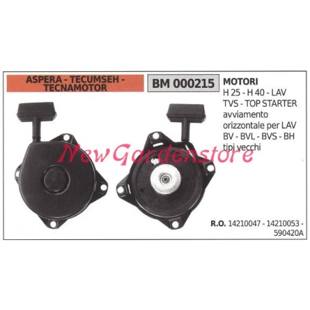 Démarrage moteur ASPERA tondeuse à gazon H 25 40 LAV TVS 590706