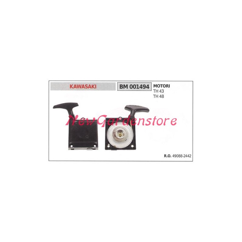 Starting KAWASAKI brushcutter motor TH 43 48 001494