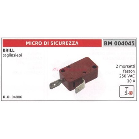 Microinterruptor de seguridad BRILL cortasetos 2 terminales faston 004045 | Newgardenstore.eu