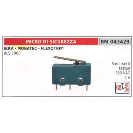 IKRA safety micro switch BLS 1000 3 faston terminals 250vac 5A 043429 | Newgardenstore.eu