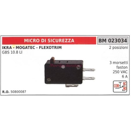 Micro interruttore di sicurezza IKRA GBS 10.8 Lt 2 posizioni 023034 | Newgardenstore.eu