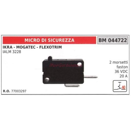 Micro interruttore di sicurezza IKRA IALM 3228 2 morsetti faston 36VDC 044822 | Newgardenstore.eu