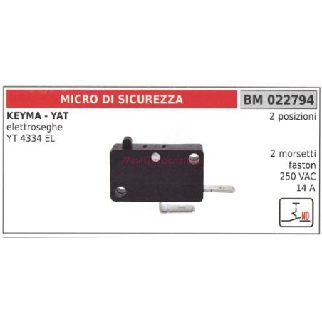 Micro-interrupteur de sécurité KEYMA pour tronçonneuse YT 4334 EL 022794 | Newgardenstore.eu