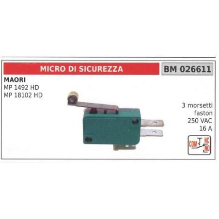 Micro interruttore di sicurezza MAORI MP 1492HD 18102HD 026611 | Newgardenstore.eu