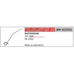 Molla acceleratore CINA motosega ZM 2500 PN 2500 022552