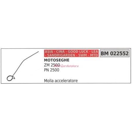 Molla acceleratore CINA motosega ZM 2500 PN 2500 022552 | Newgardenstore.eu