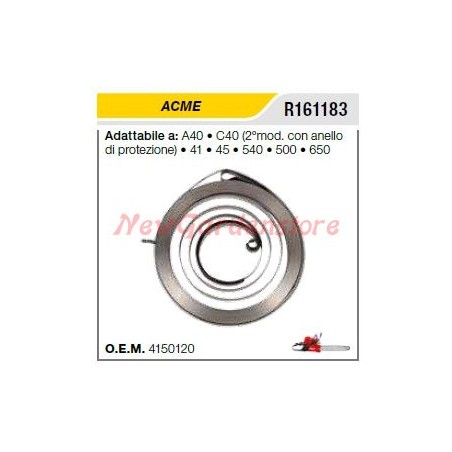 ACME-Anlasserfeder für Bodenfräse A40 C40 41 45 540 500 650 R161183 | Newgardenstore.eu