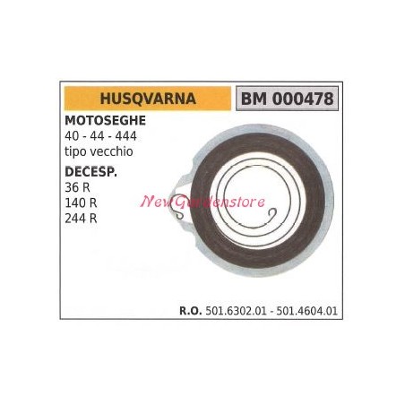 Molla avviamento HUSQVARNA motosega 40 44 444 000478 | Newgardenstore.eu