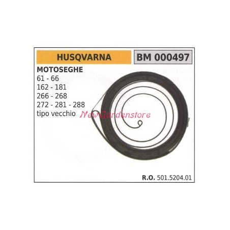 HUSQVARNA muelle de arranque motosierra 61 66 162 181 266 268 272 281 288 000497