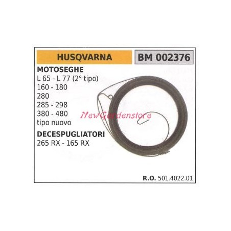 HUSQVARNA muelle de arranque motosierra L 65 77 160 180 280 285 298 002376