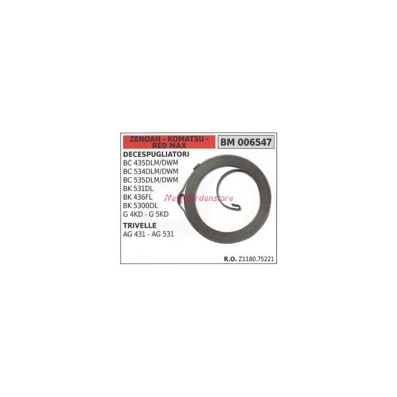 Ressort de démarrage ZENOAH pour débroussailleuse BC 435DLM/DWM 534DLM/DWM 006547