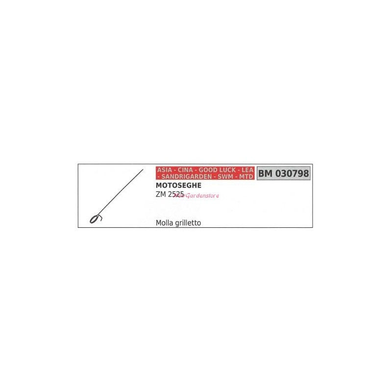 Throttle trigger spring CINA chainsaw ZM 2525 030798