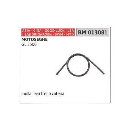 Muelle de palanca de freno de cadena ASIA para motosierra GL 3500 013081 | Newgardenstore.eu