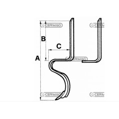 Molla per rompitraccia con vomere senza rinforzo sezione 32x10 mm 55476 | Newgardenstore.eu