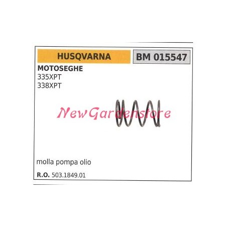 Muelle Bomba de aceite HUSQVARNA motor motosierra 335XPT 338XPT 015547 | Newgardenstore.eu