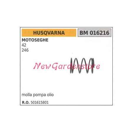 Molla Pompa olio HUSQVARNA motore motosega 42 246 016216 | Newgardenstore.eu