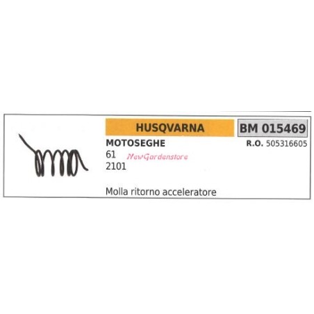 Molla ritorno acceleratore HUSQVARNA motosega 61 2101 015469 | Newgardenstore.eu