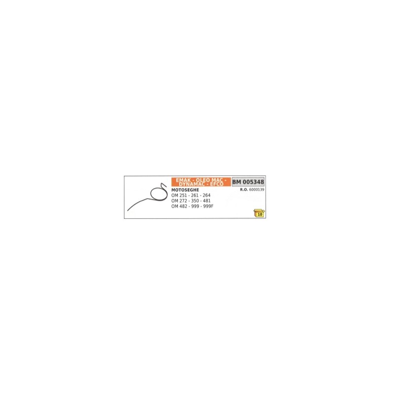Feder für Anlasserüberbrückung, kompatibel mit EMAK Kettensäge OM 251 - 261 - 264 6000139