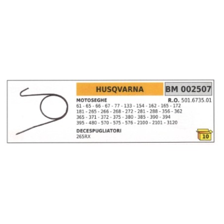 Molla saltarello avviamento HUSQVARNA motosega 61 - 65 decespugliatore 265RX | Newgardenstore.eu