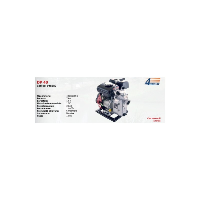 DP 40 SERIE DUCAR 4-Takt-OHV 79 cc Benzinmotorpumpe