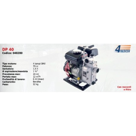 DP 40 SERIES DUCAR 4-stroke OHV 79 cc Petrol-driven motor pump | Newgardenstore.eu