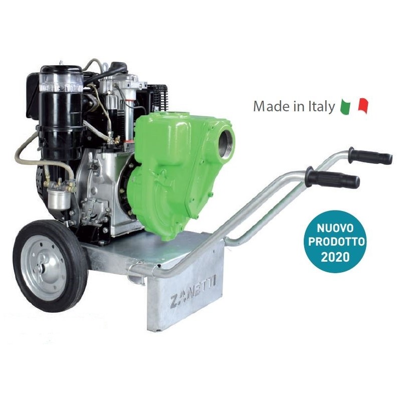 ZANETTI PS80-510AGE motopompe diesel auto-amorçante en fonte avec réservoir frontal