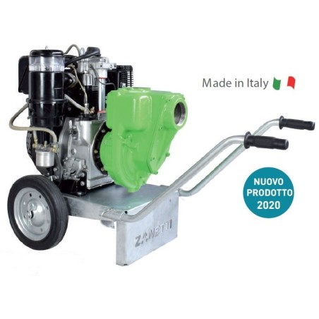 ZANETTI PS80-510AGE cast iron self-priming diesel motor pump with front tank | Newgardenstore.eu