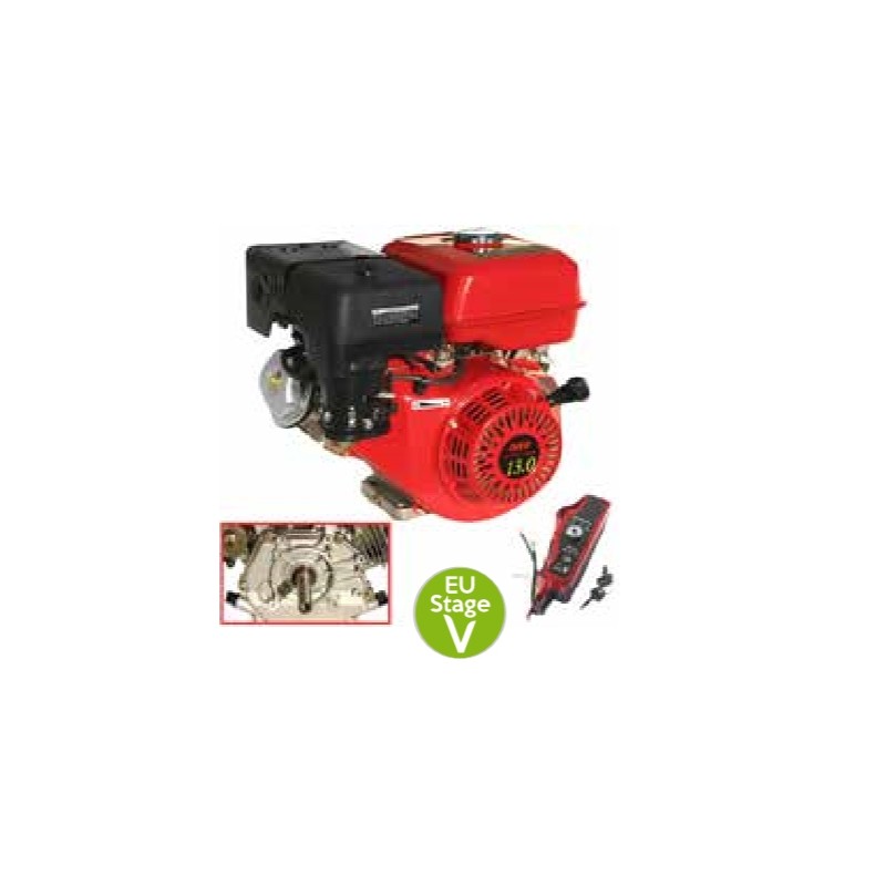 LAUNTOP VOLLSTÄNDIGER GASMOTOR MIT ELEKTRISCHEM START 420 ccm 16 PS ZYLINDERWELLE horizontal