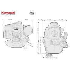 Motor completo de recambio para desbrozadora de 2 tiempos TJ23E KAWASAKI 24cc | Newgardenstore.eu