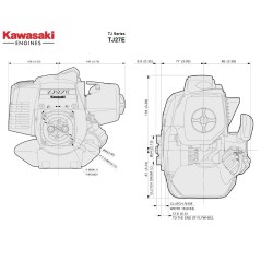 Complete 2-stroke brushcutter engine TJ 27 KAWASAKI 27cc REPLACEMENT | Newgardenstore.eu