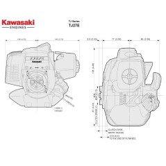 Moteur complet de débroussailleuse 2 temps TJ 27 KAWASAKI 27cc REPLACEMENT | Newgardenstore.eu