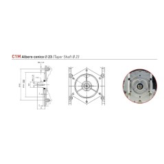 Motor diesel completo ZANETTI S400C1ME motocultor cónico Ø 23 tornillo eléctrico