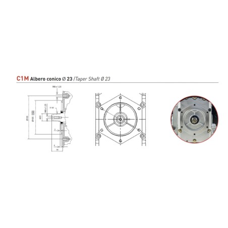 Complete diesel engine ZANETTI S400C1ME motor cultivator conical Ø 23 electric screw